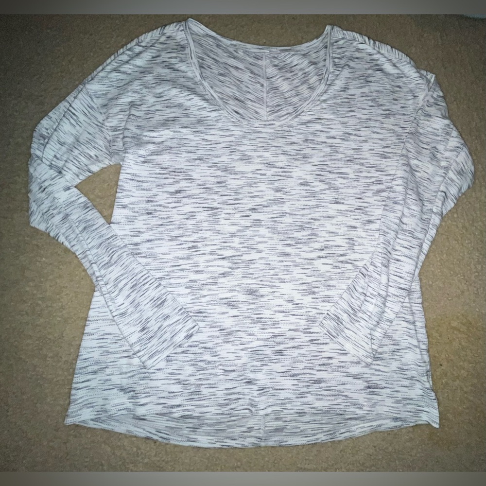 🍋 LIKE NEW Lululemon Meant To Move Long Sleeve - Tiger Space Dye Black White - 8